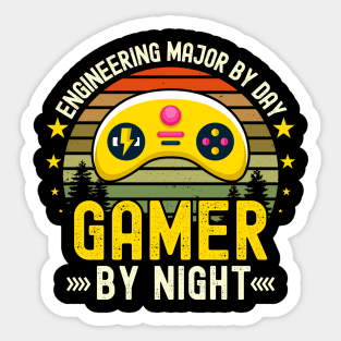 engineering major Lover by Day Gamer By Night For Gamers Sticker